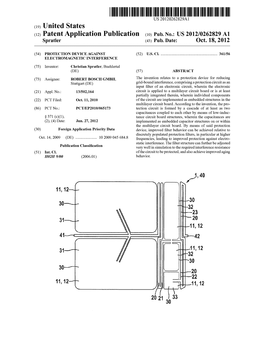 PROTECTION DEVICE AGAINST ELECTROMAGNETIC INTERFERENCE - diagram, schematic, and image 01