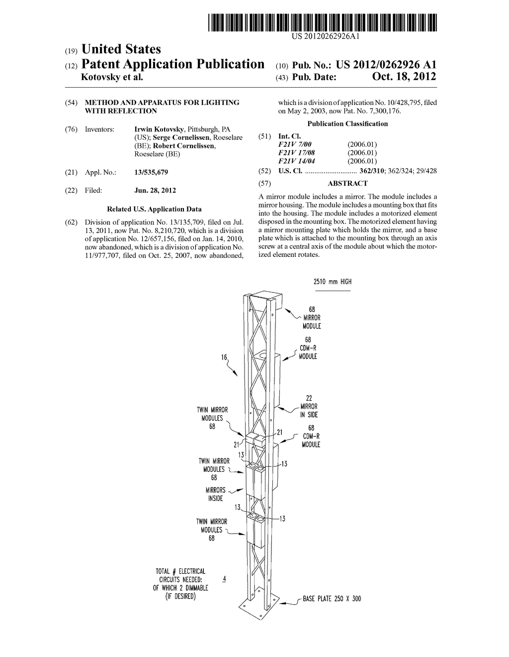 Method and Apparatus for Lighting with Reflection - diagram, schematic, and image 01