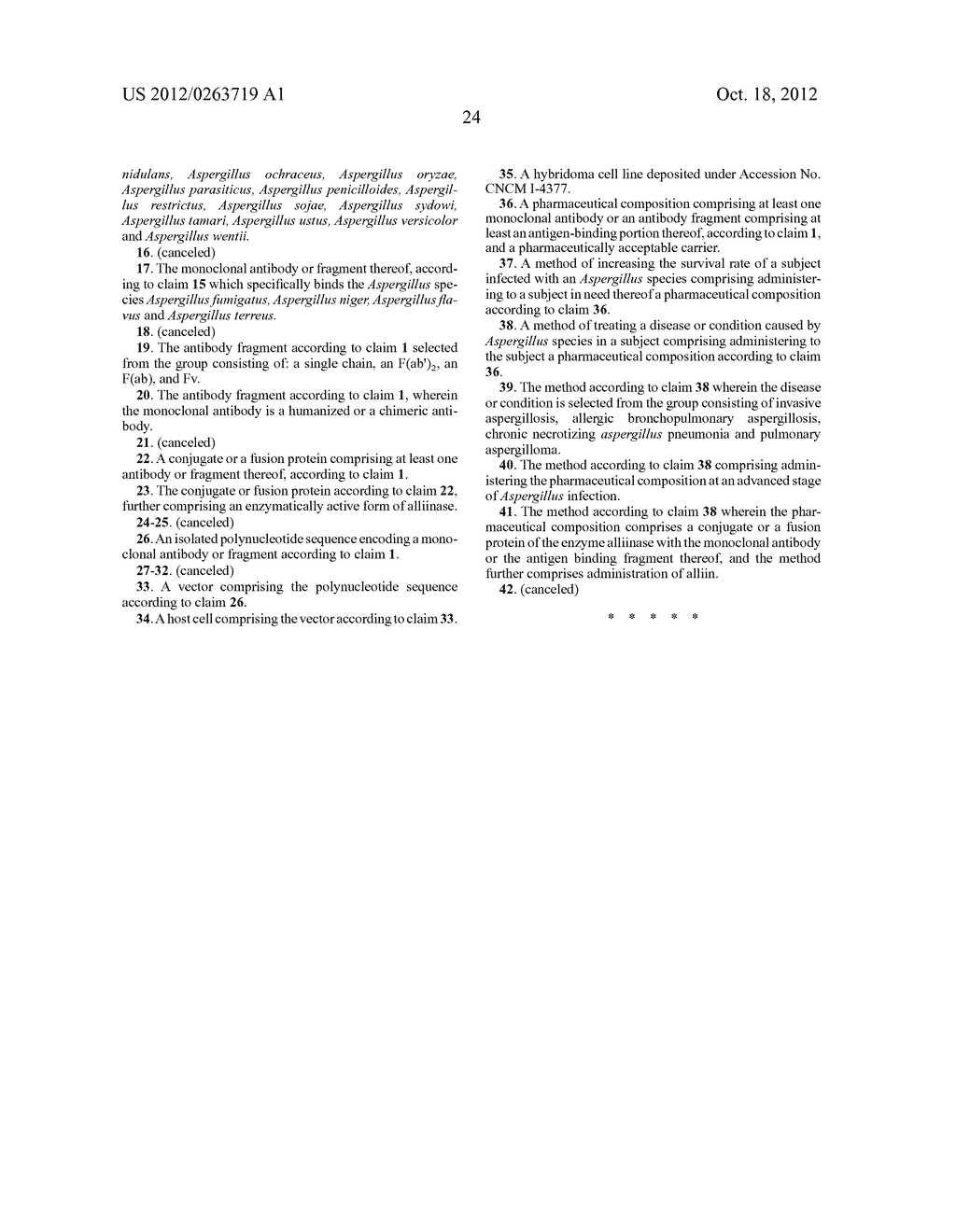 COMPOSITIONS AND METHODS FOR TREATING ASPERGILLOSIS - diagram, schematic, and image 34