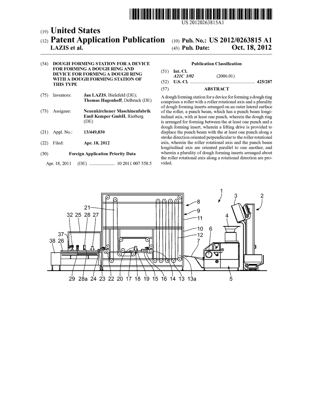 DOUGH FORMING STATION FOR A DEVICE FOR FORMING A DOUGH RING AND DEVICE FOR     FORMING A DOUGH RING WITH A DOUGH FORMING STATION OF THIS TYPE - diagram, schematic, and image 01