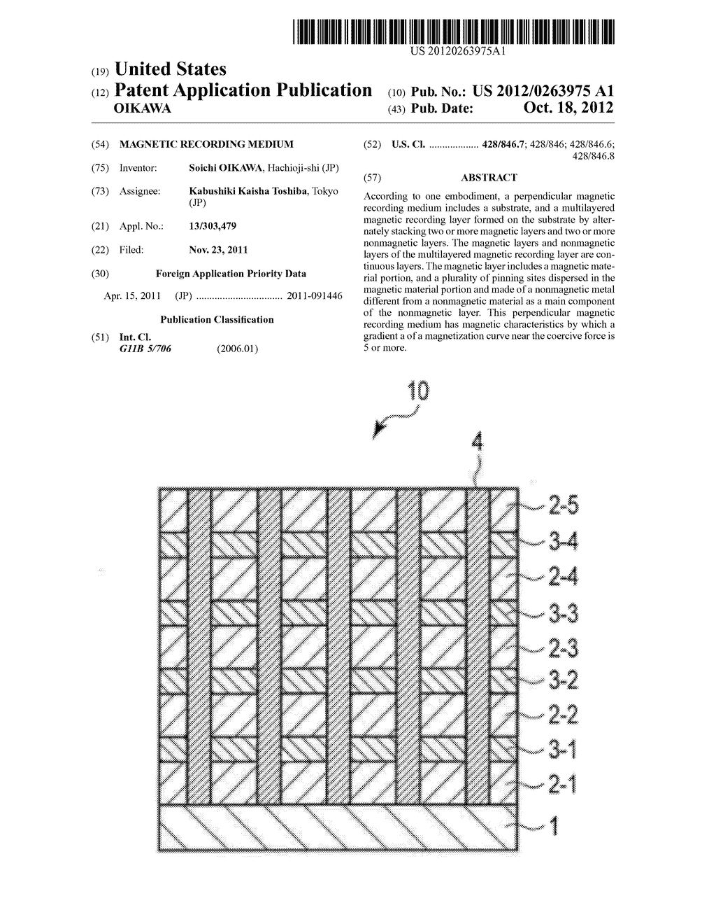 MAGNETIC RECORDING MEDIUM - diagram, schematic, and image 01