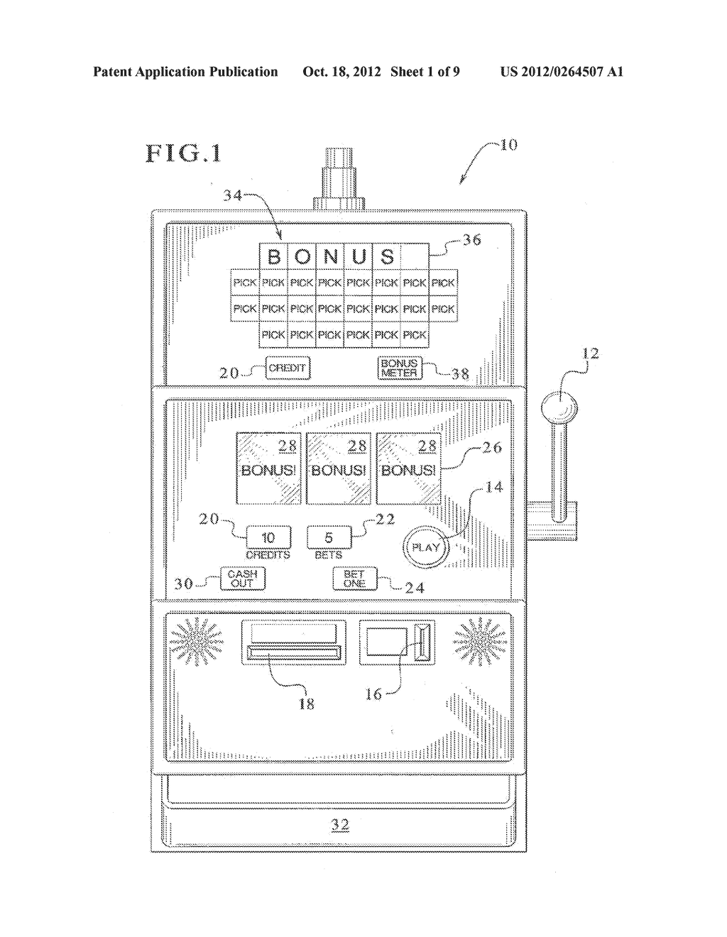 GAMING DEVICE HAVING A GAME WITH MULTIPLE SELECTIONS AND PROGRESSIVE AWARD     INCREMENTATION - diagram, schematic, and image 02