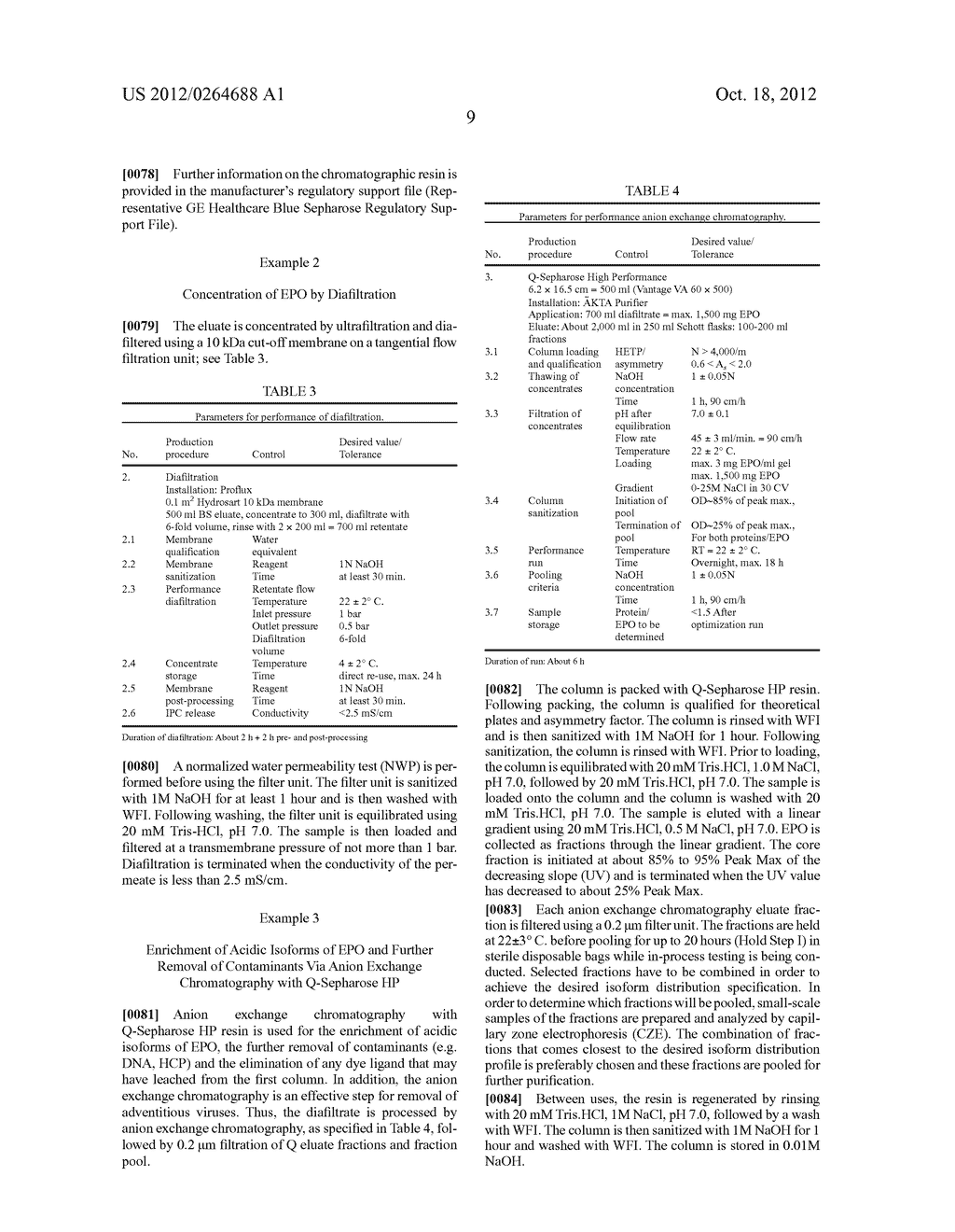 PROCESS FOR THE PURIFICATION OF RECOMBINANT HUMAN ERYTHROPOIETIN (EPO),     EPO THUS PURIFIED AND PHARMACEUTICAL COMPOSITIONS COMPRISING SAME - diagram, schematic, and image 12