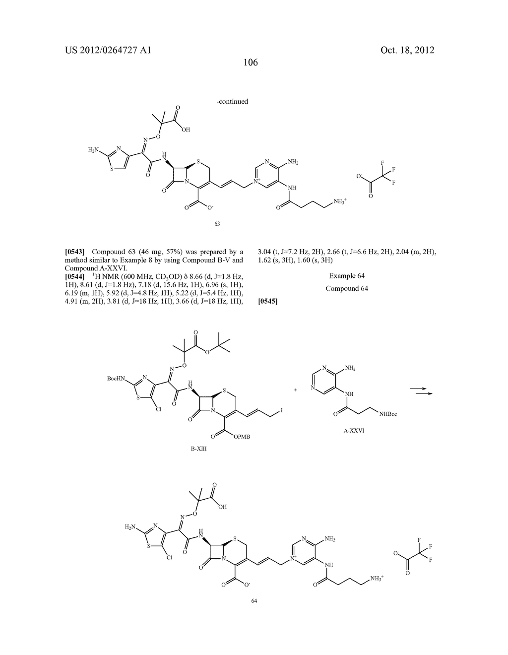 NOVEL CEPHALOSPORIN DERIVATIVES AND PHARMACEUTICAL COMPOSITIONS THEREOF - diagram, schematic, and image 109