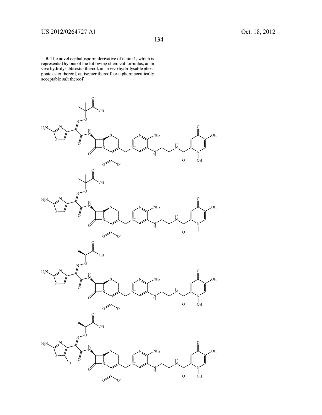NOVEL CEPHALOSPORIN DERIVATIVES AND PHARMACEUTICAL COMPOSITIONS THEREOF - diagram, schematic, and image 137
