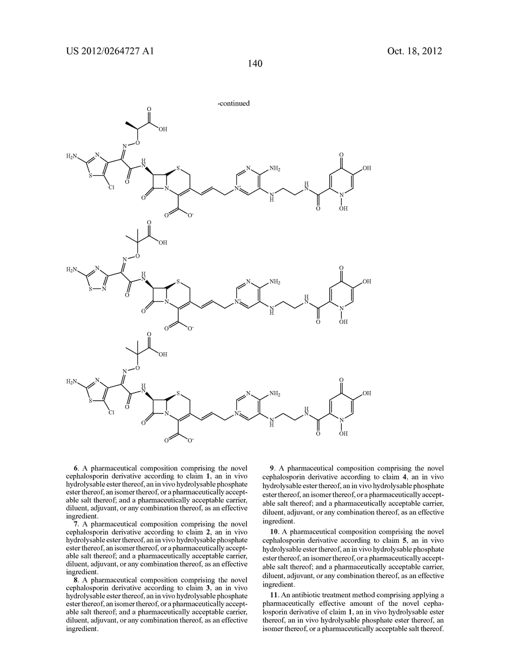 NOVEL CEPHALOSPORIN DERIVATIVES AND PHARMACEUTICAL COMPOSITIONS THEREOF - diagram, schematic, and image 143