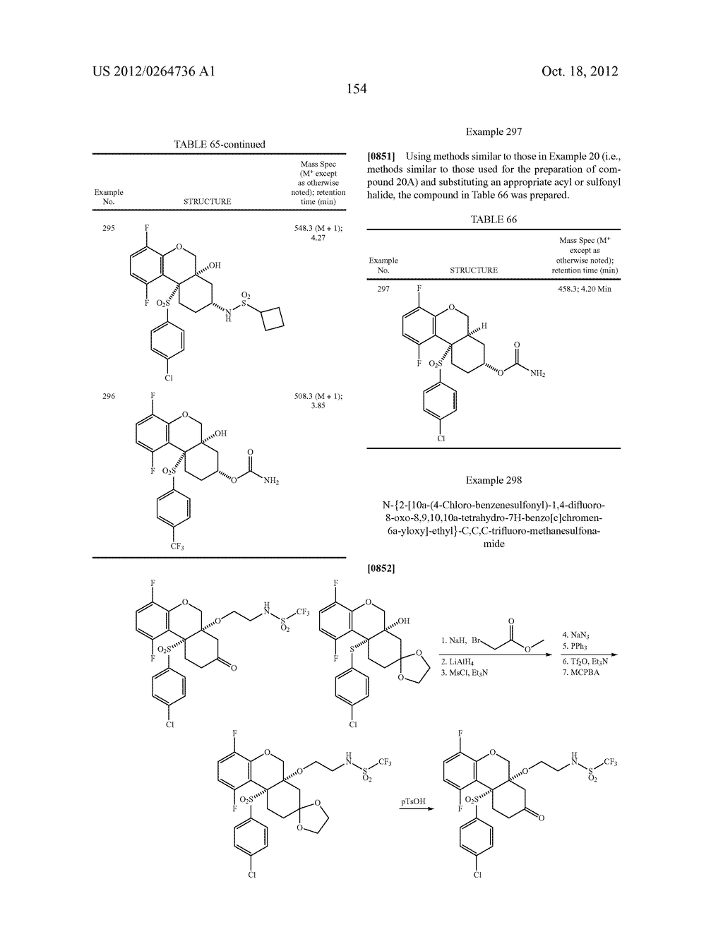 BENZENESULFONYL-CHROMANE, THIOCHROMANE, TETRAHYDRONAPHTHALENE AND RELATED     GAMMA SECRETASE INHIBITORS - diagram, schematic, and image 155