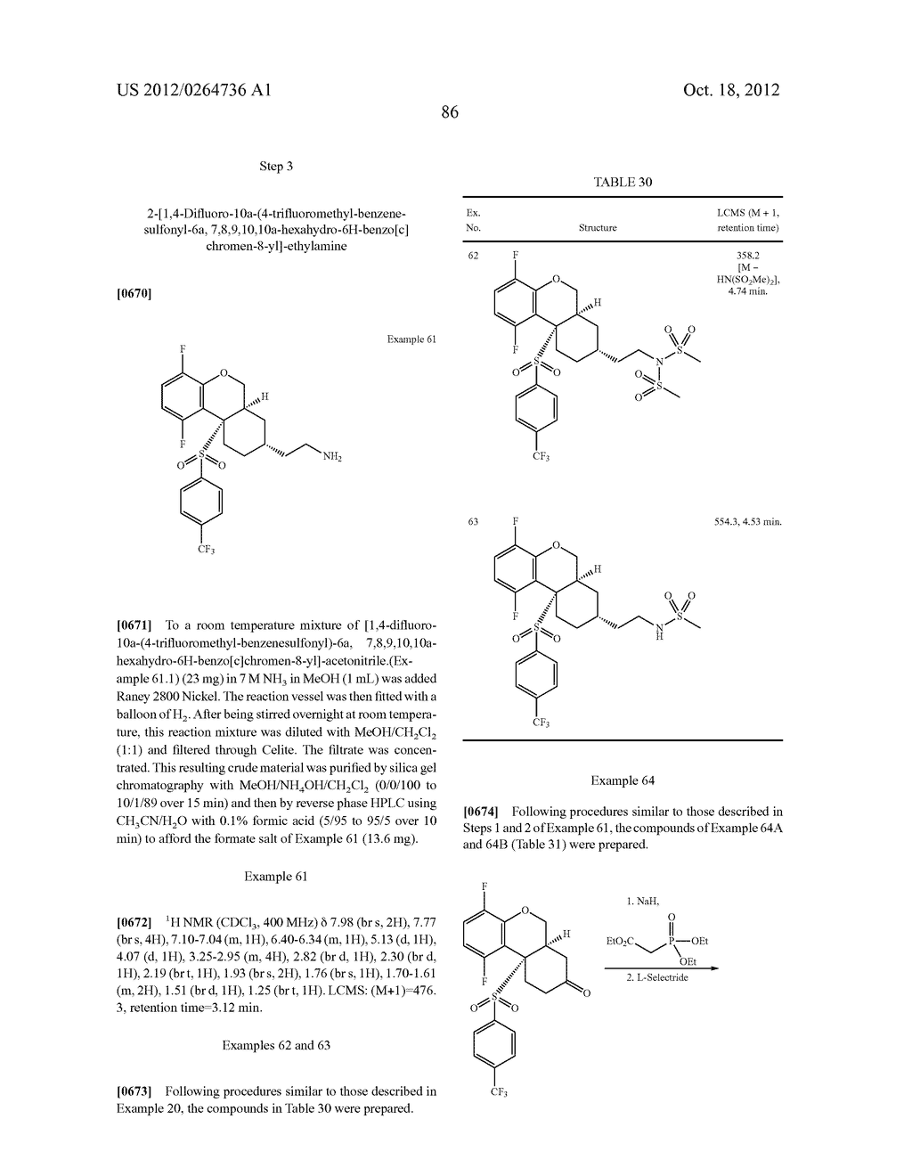 BENZENESULFONYL-CHROMANE, THIOCHROMANE, TETRAHYDRONAPHTHALENE AND RELATED     GAMMA SECRETASE INHIBITORS - diagram, schematic, and image 87