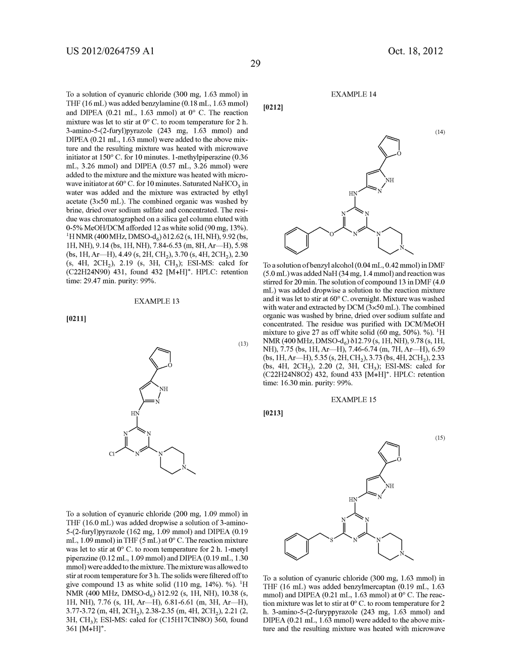 BENZYL SUBSTITUTED TRIAZINE DERIVATIVES AND THEIR THERAPEUTICAL     APPLICATIONS - diagram, schematic, and image 30