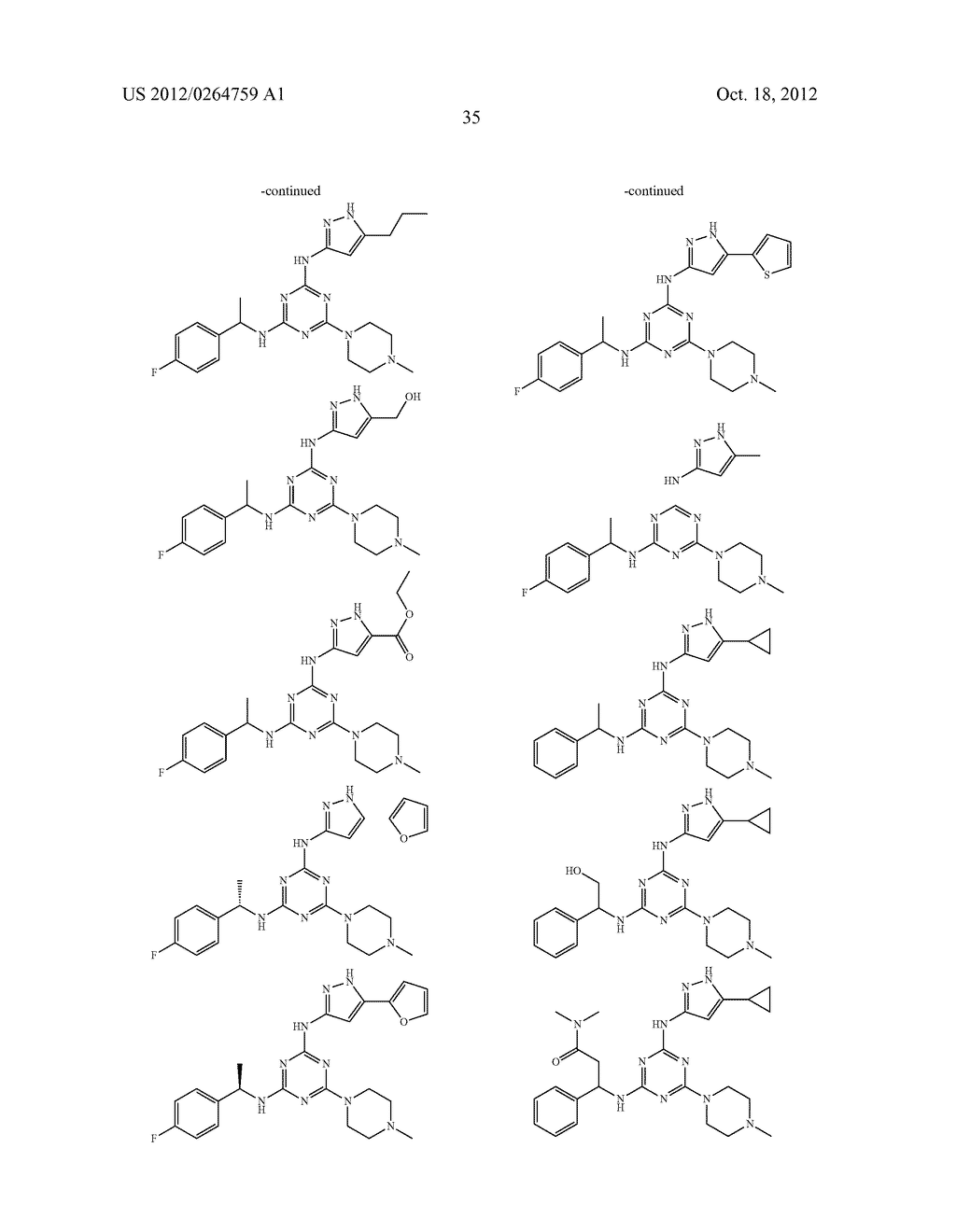 BENZYL SUBSTITUTED TRIAZINE DERIVATIVES AND THEIR THERAPEUTICAL     APPLICATIONS - diagram, schematic, and image 36