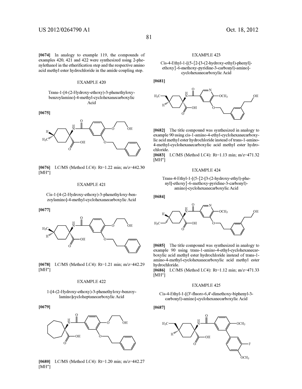 ACYLAMINO-SUBSTITUTED CYCLIC CARBOXYLIC ACID DERIVATIVES AND THEIR USE AS     PHARMACEUTICALS - diagram, schematic, and image 82