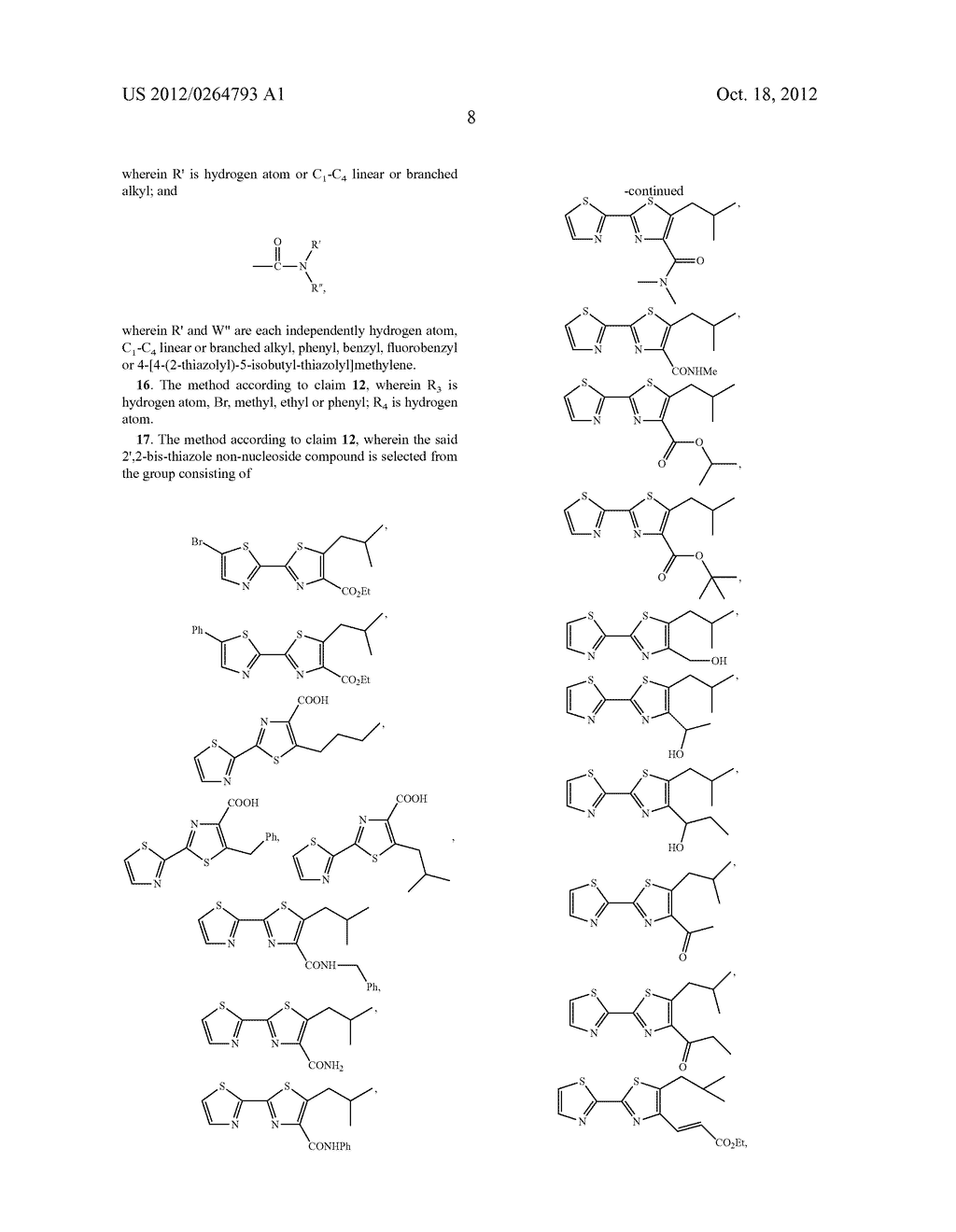 Pharmaceutical Use of 2',2-Bis-Thiazole Non-Nucleoside Compounds as     Hepatitis C Virus Inhibitor - diagram, schematic, and image 09