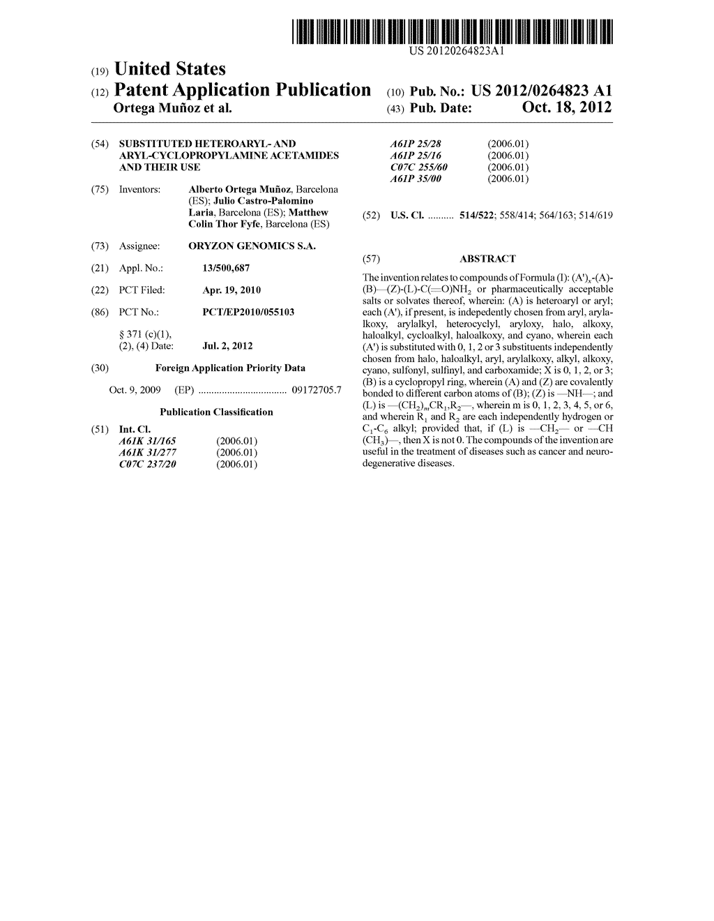 SUBSTITUTED HETEROARYL- AND ARYL-CYCLOPROPYLAMINE ACETAMIDES AND THEIR USE - diagram, schematic, and image 01