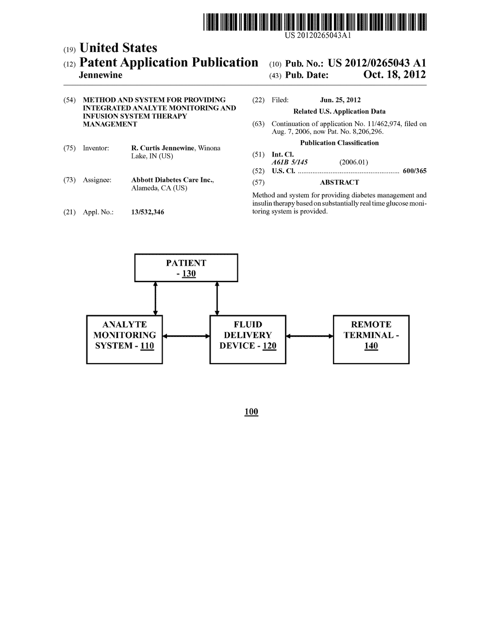 Method and System for Providing Integrated Analyte Monitoring and Infusion     System Therapy Management - diagram, schematic, and image 01