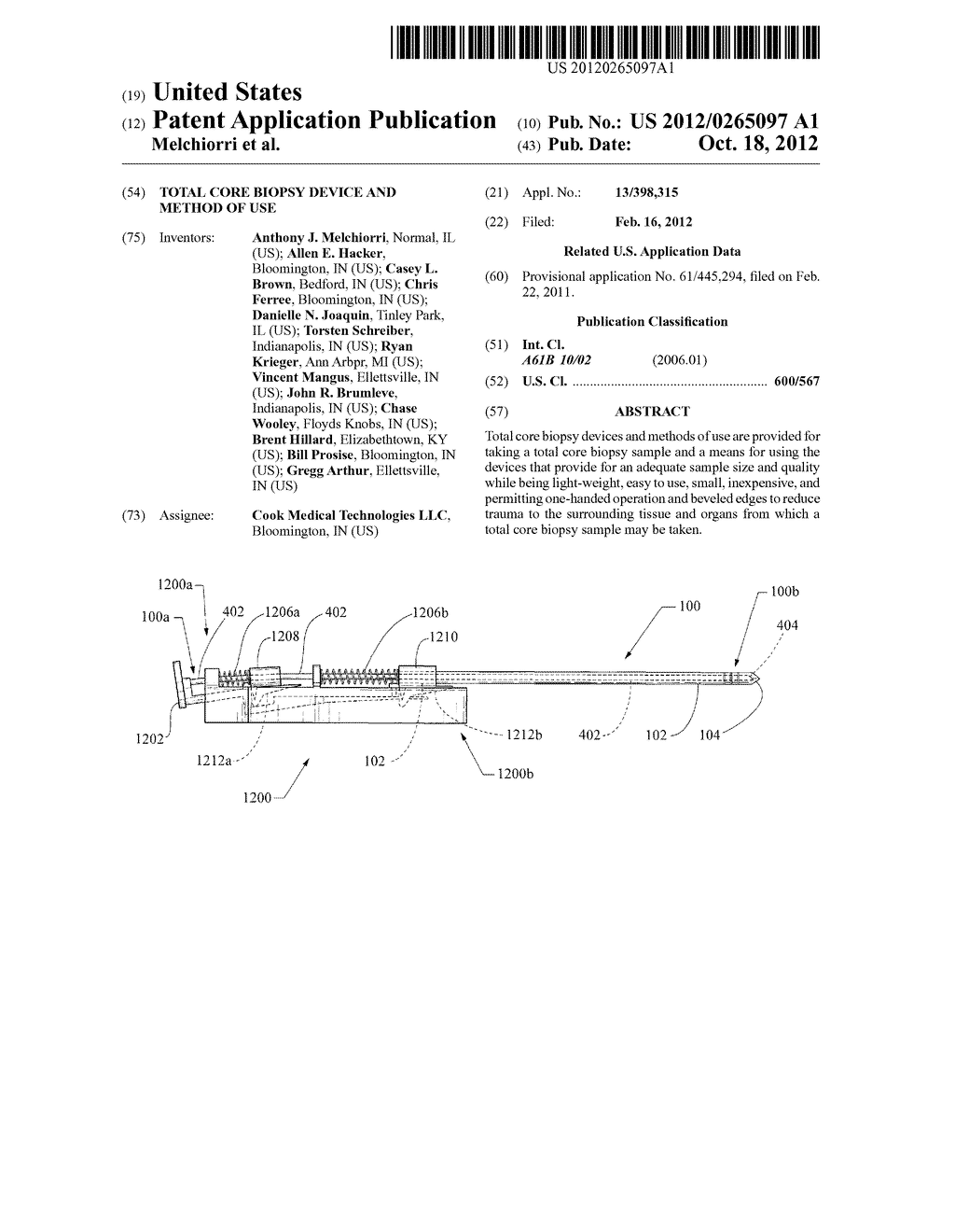 TOTAL CORE BIOPSY DEVICE AND METHOD OF USE - diagram, schematic, and image 01