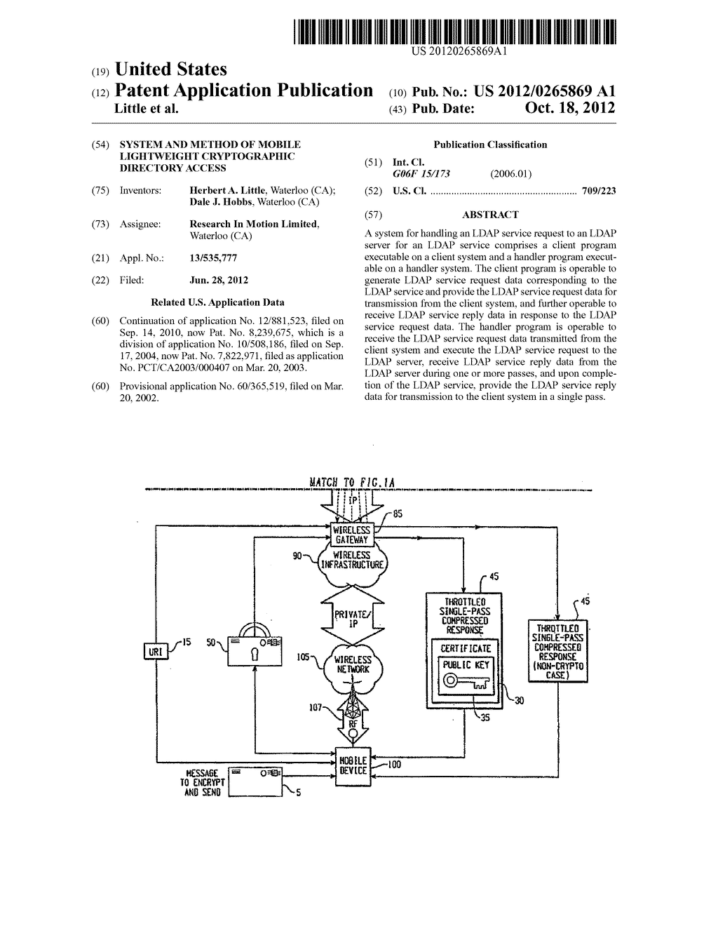 SYSTEM AND METHOD OF MOBILE LIGHTWEIGHT CRYPTOGRAPHIC DIRECTORY ACCESS - diagram, schematic, and image 01