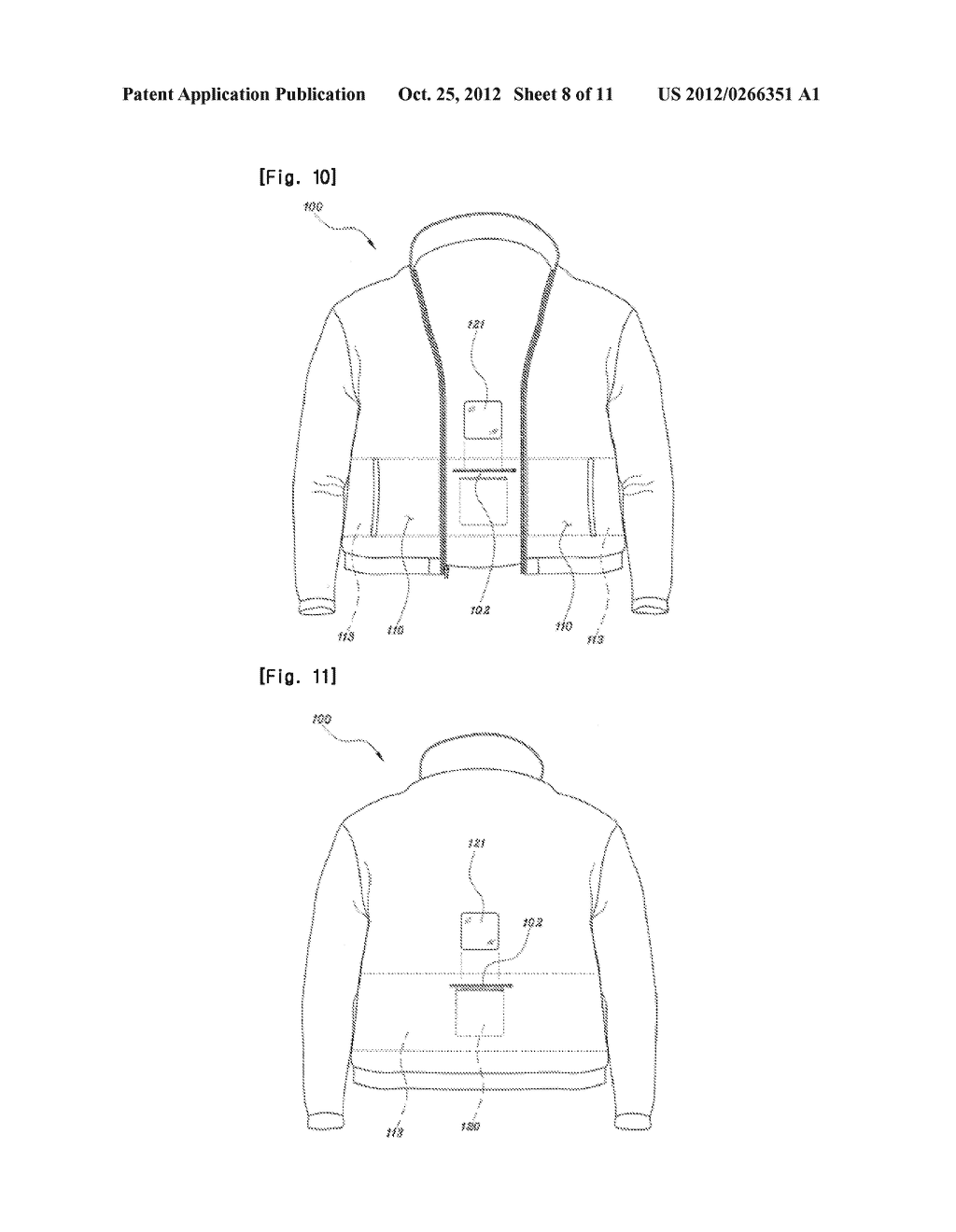 JACKET HAVING A WARMING POCKET IN WHICH POCKETS ON BOTH SIDES CAN BE     JOINED AND SEPARATED - diagram, schematic, and image 09