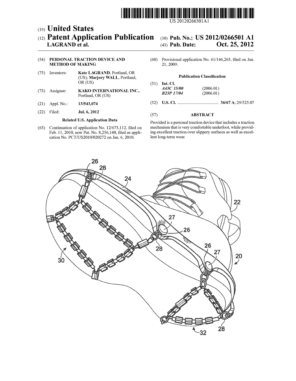 Personal Traction Device and Method of Making - diagram, schematic, and image 01