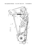 COMBINE HARVESTER DRAPER HEADER WITH FLOOR PAN REARWARD OF CENTRAL DRAPER diagram and image