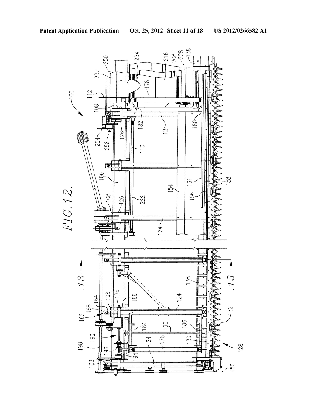 COMBINE HARVESTER DRAPER HEADER WITH FLOOR PAN REARWARD OF CENTRAL DRAPER - diagram, schematic, and image 12