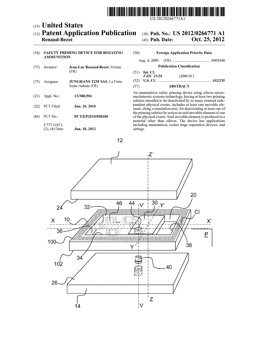 Safety Priming Device for Rotating Ammunition - diagram, schematic, and image 01