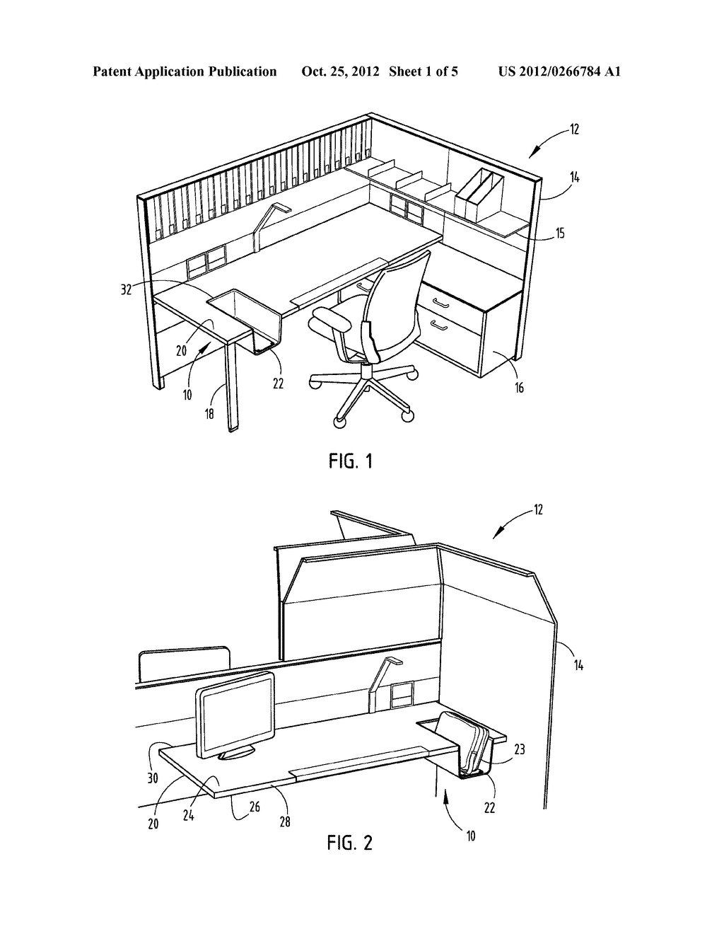 WORKSURFACE ASSEMBLY WITH PERSONAL CARRY ITEM STORAGE SHELF - diagram, schematic, and image 02