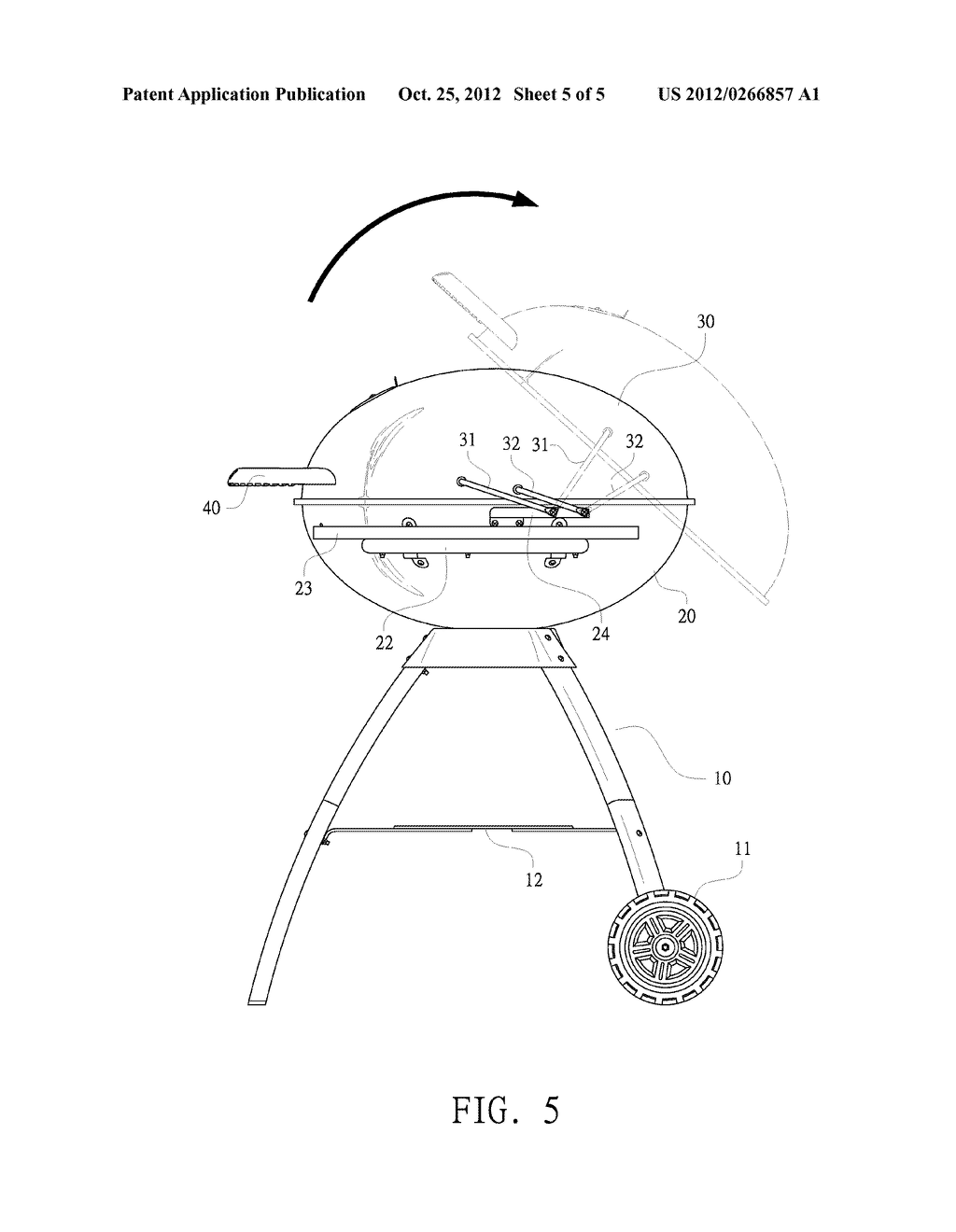 BARBEQUE GRILL LIFT COVER STRUCTURE - diagram, schematic, and image 06