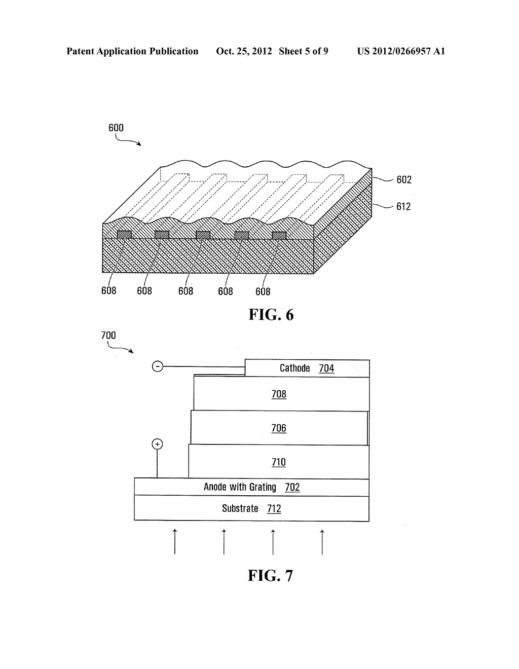 ORGANIC PHOTOVOLTAIC CELL WITH POLYMERIC GRATING AND RELATED DEVICES AND     METHODS - diagram, schematic, and image 06