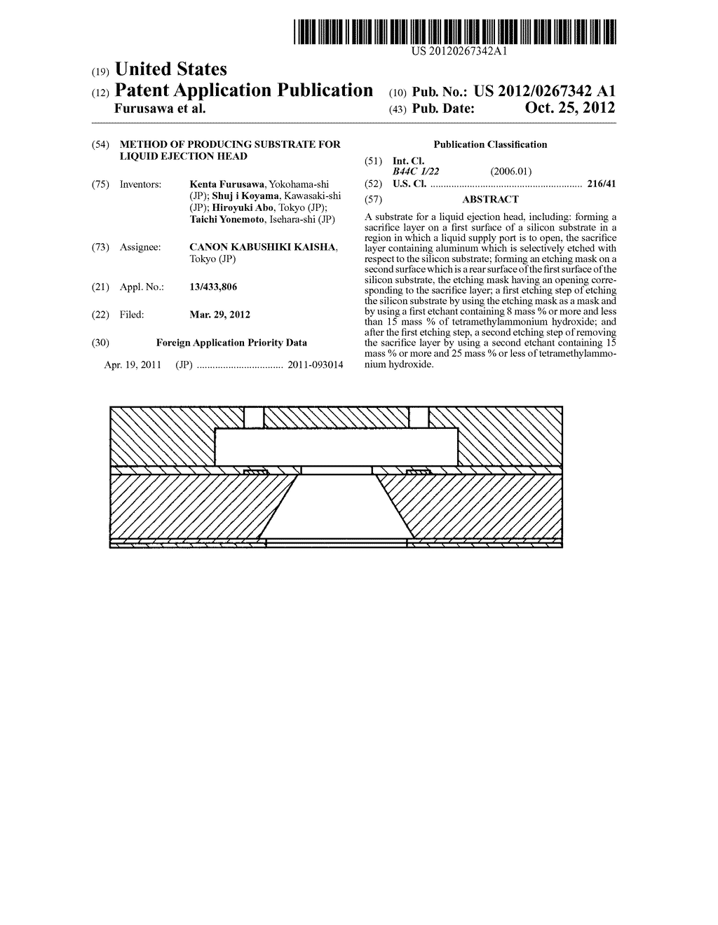 METHOD OF PRODUCING SUBSTRATE FOR LIQUID EJECTION HEAD - diagram, schematic, and image 01