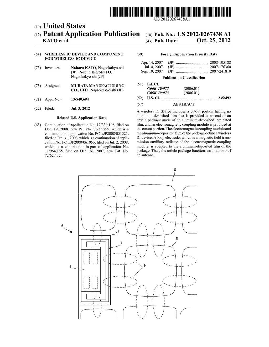 WIRELESS IC DEVICE AND COMPONENT FOR WIRELESS IC DEVICE - diagram, schematic, and image 01