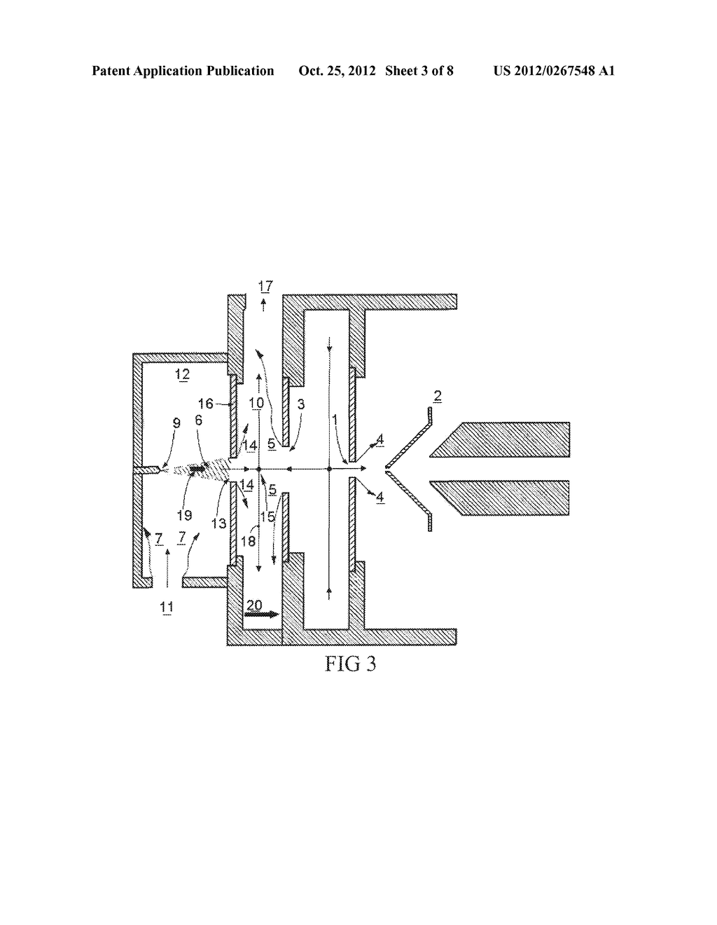 IONIZER FOR VAPOR ANALYSIS DECOUPLING THE IONIZATION REGION FROM THE     ANALYZER - diagram, schematic, and image 04