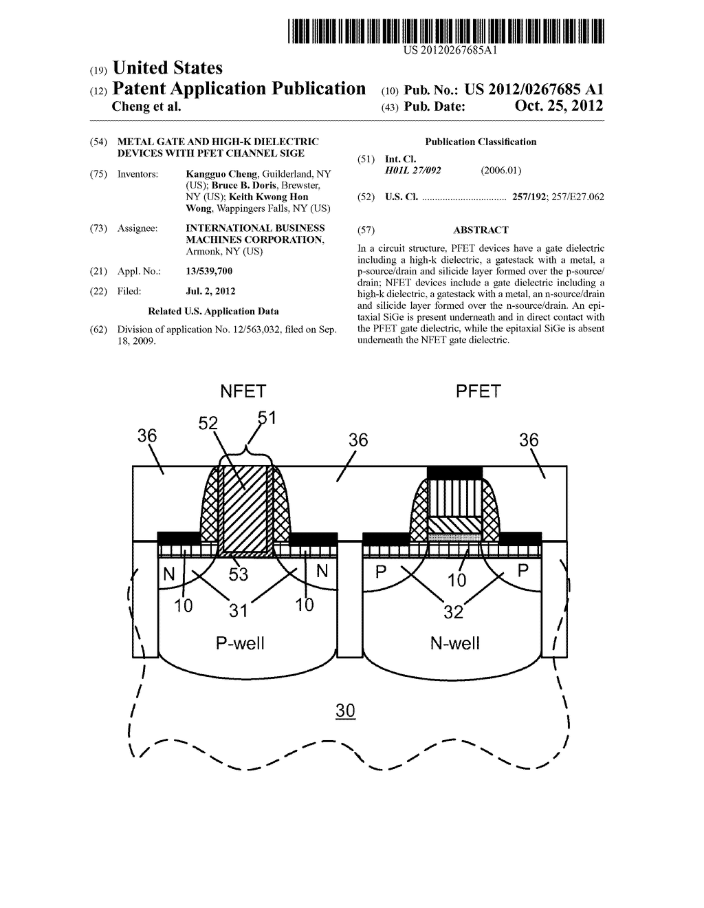 METAL GATE AND HIGH-K DIELECTRIC DEVICES WITH PFET CHANNEL SiGe - diagram, schematic, and image 01