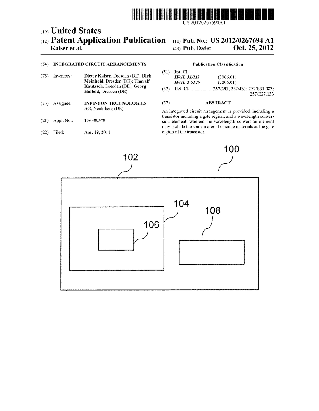 INTEGRATED CIRCUIT ARRANGEMENTS - diagram, schematic, and image 01