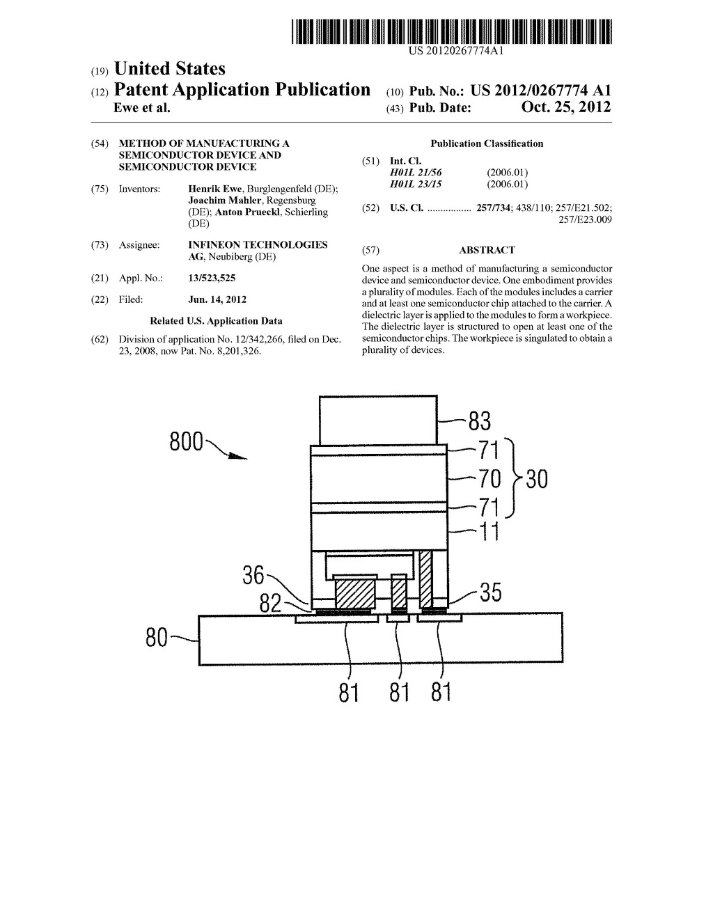 METHOD OF MANUFACTURING A SEMICONDUCTOR DEVICE AND SEMICONDUCTOR DEVICE - diagram, schematic, and image 01