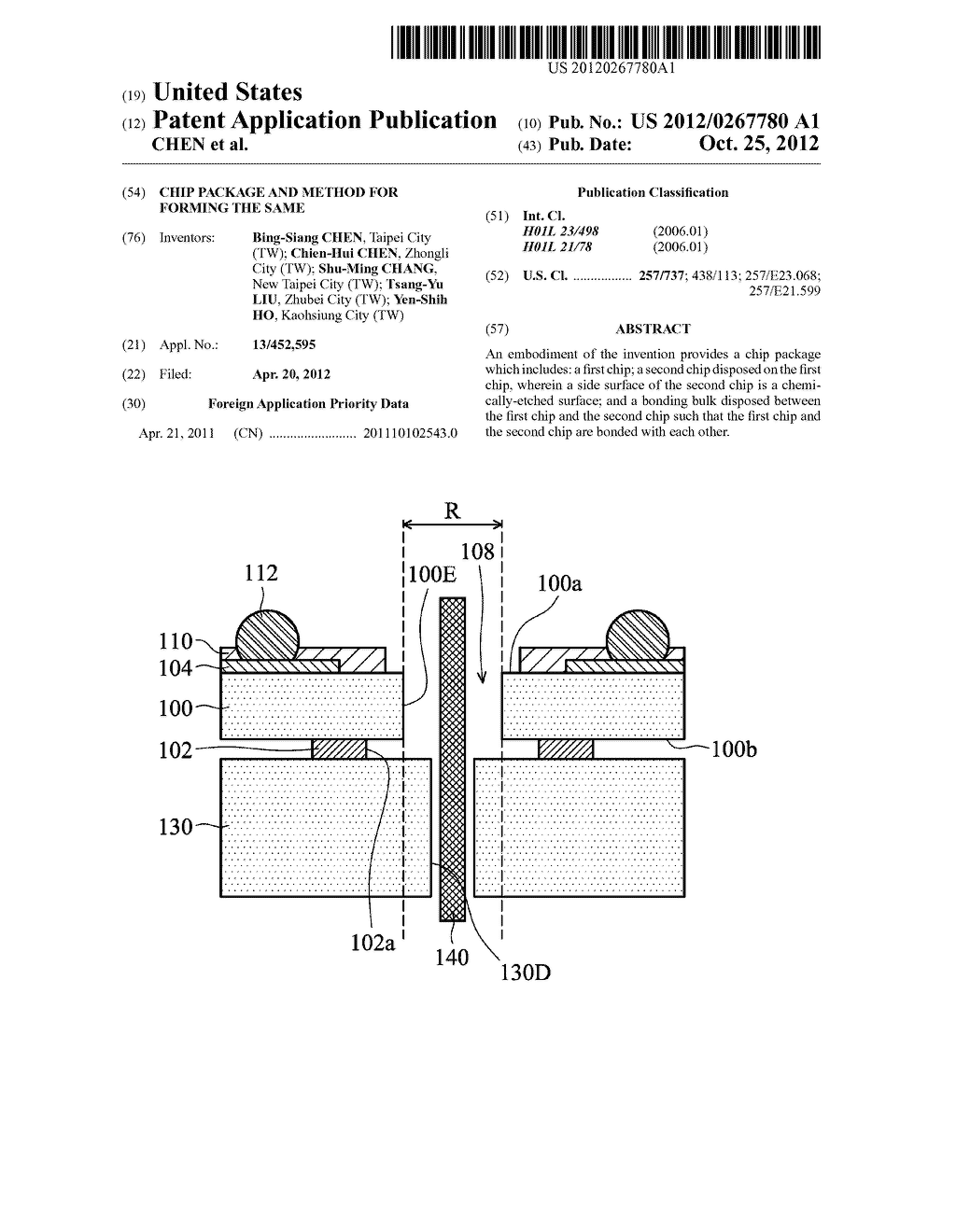 CHIP PACKAGE AND METHOD FOR FORMING THE SAME - diagram, schematic, and image 01