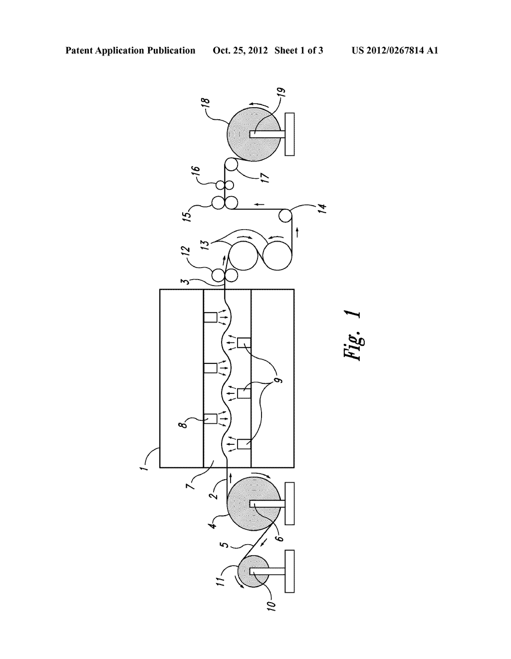 Roll fed flotation/impingement air ovens and related thermoforming Systems     For Corrugation-Free Heating And Expanding Of Gas Impregnated     Thermoplastic Webs - diagram, schematic, and image 02