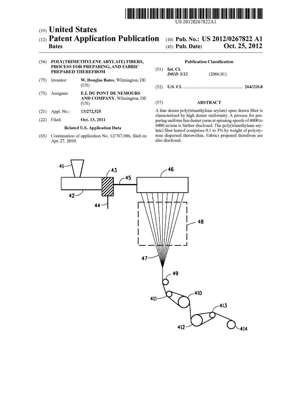 POLY(TRIMETHYLENE ARYLATE) FIBERS, PROCESS FOR PREPARING, AND FABRIC     PREPARED THEREFROM - diagram, schematic, and image 01