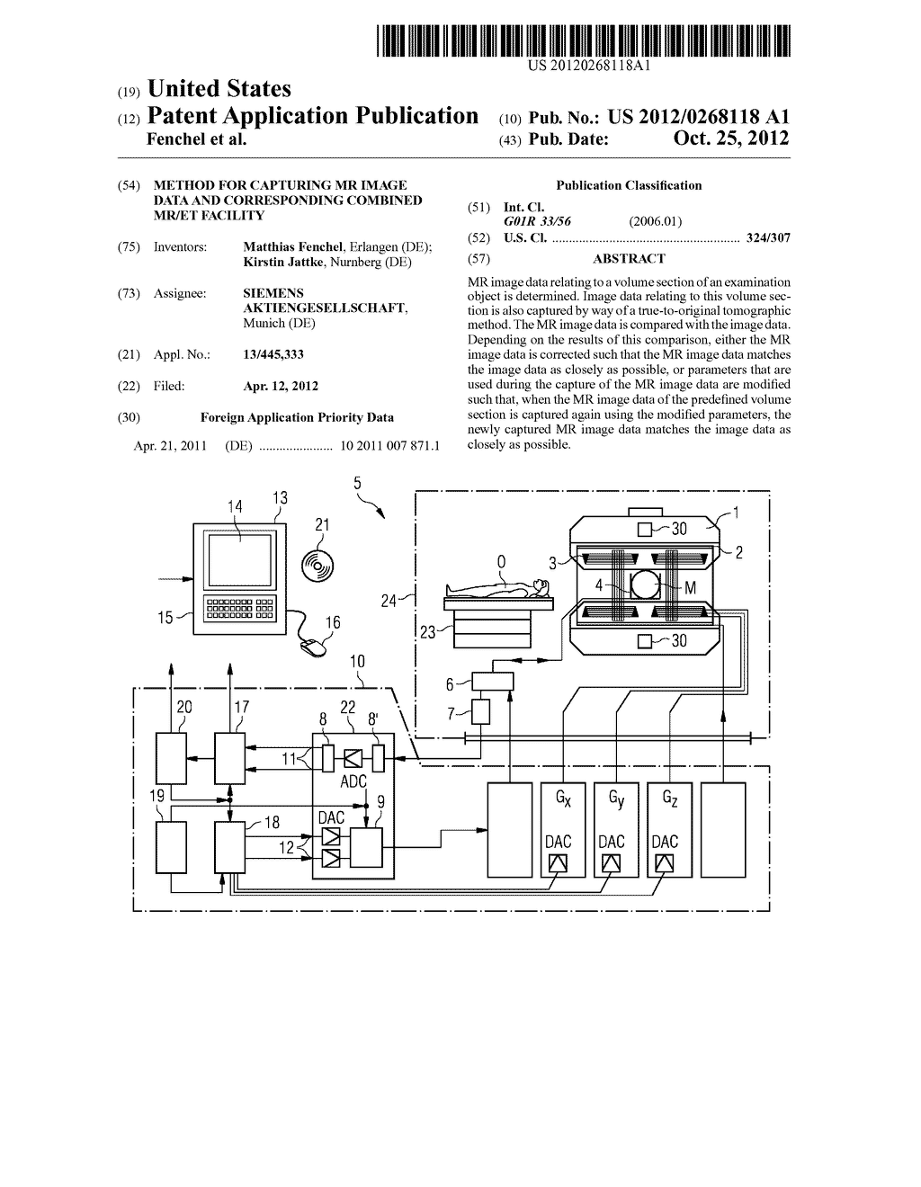 METHOD FOR CAPTURING MR IMAGE DATA AND CORRESPONDING COMBINED MR/ET     FACILITY - diagram, schematic, and image 01