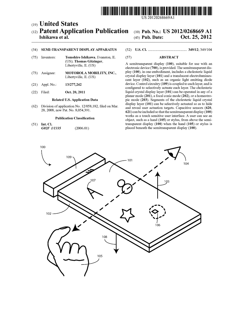 SEMI-TRANSPARENT DISPLAY APPARATUS - diagram, schematic, and image 01