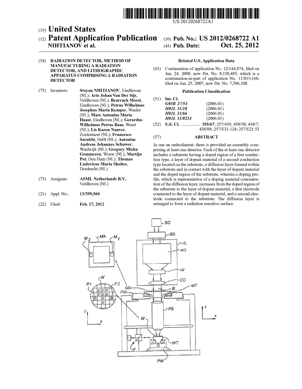 Radiation Detector, Method of Manufacturing a Radiation Detector, and     Lithographic Apparatus Comprising a Radiation Detector - diagram, schematic, and image 01