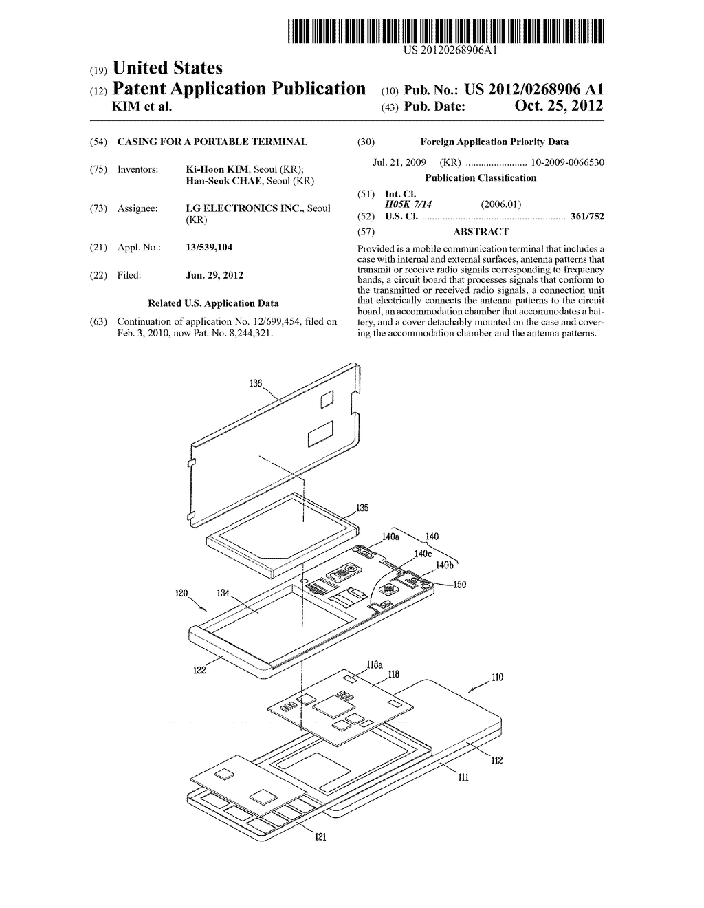 CASING FOR A PORTABLE TERMINAL - diagram, schematic, and image 01