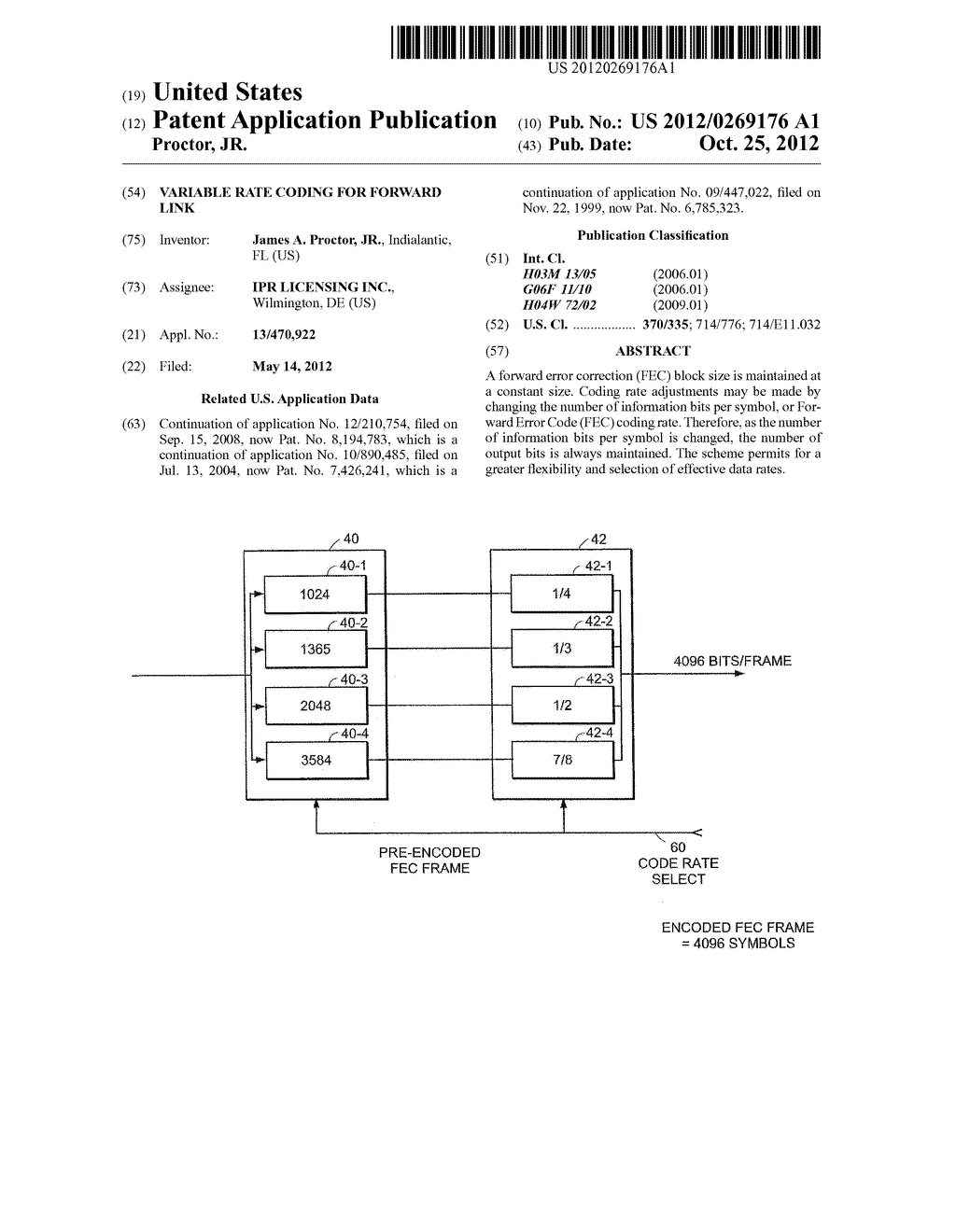 VARIABLE RATE CODING FOR FORWARD LINK - diagram, schematic, and image 01