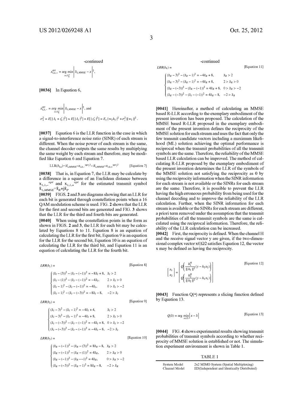 METHOD AND APPARATUS OF DETECTING SIGNAL BASED ON MINIMUM MEAN SQUARE     ERROR IN MULTIPLE INPUT MULTIPLE OUTPUT SYSTEM - diagram, schematic, and image 14