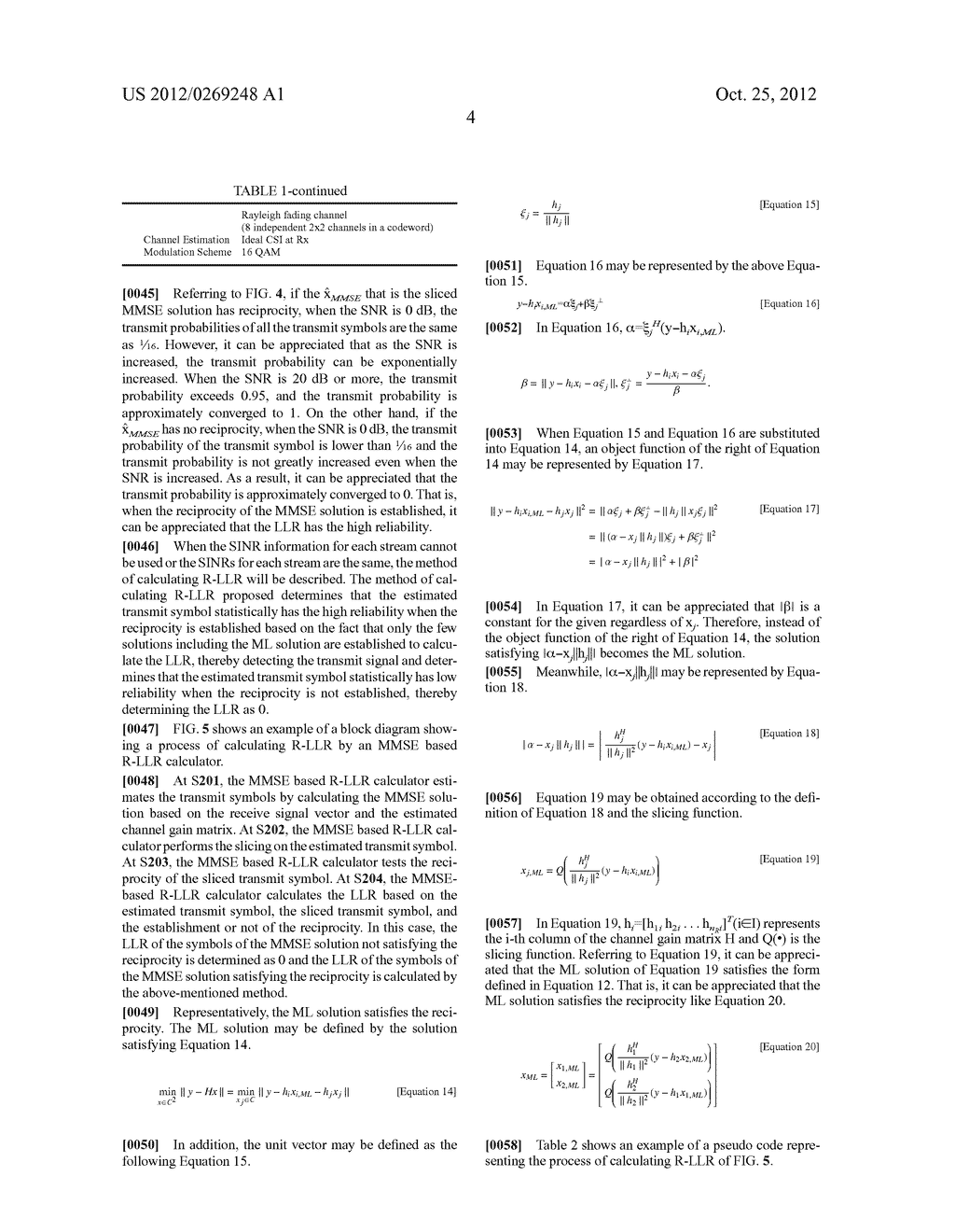 METHOD AND APPARATUS OF DETECTING SIGNAL BASED ON MINIMUM MEAN SQUARE     ERROR IN MULTIPLE INPUT MULTIPLE OUTPUT SYSTEM - diagram, schematic, and image 15