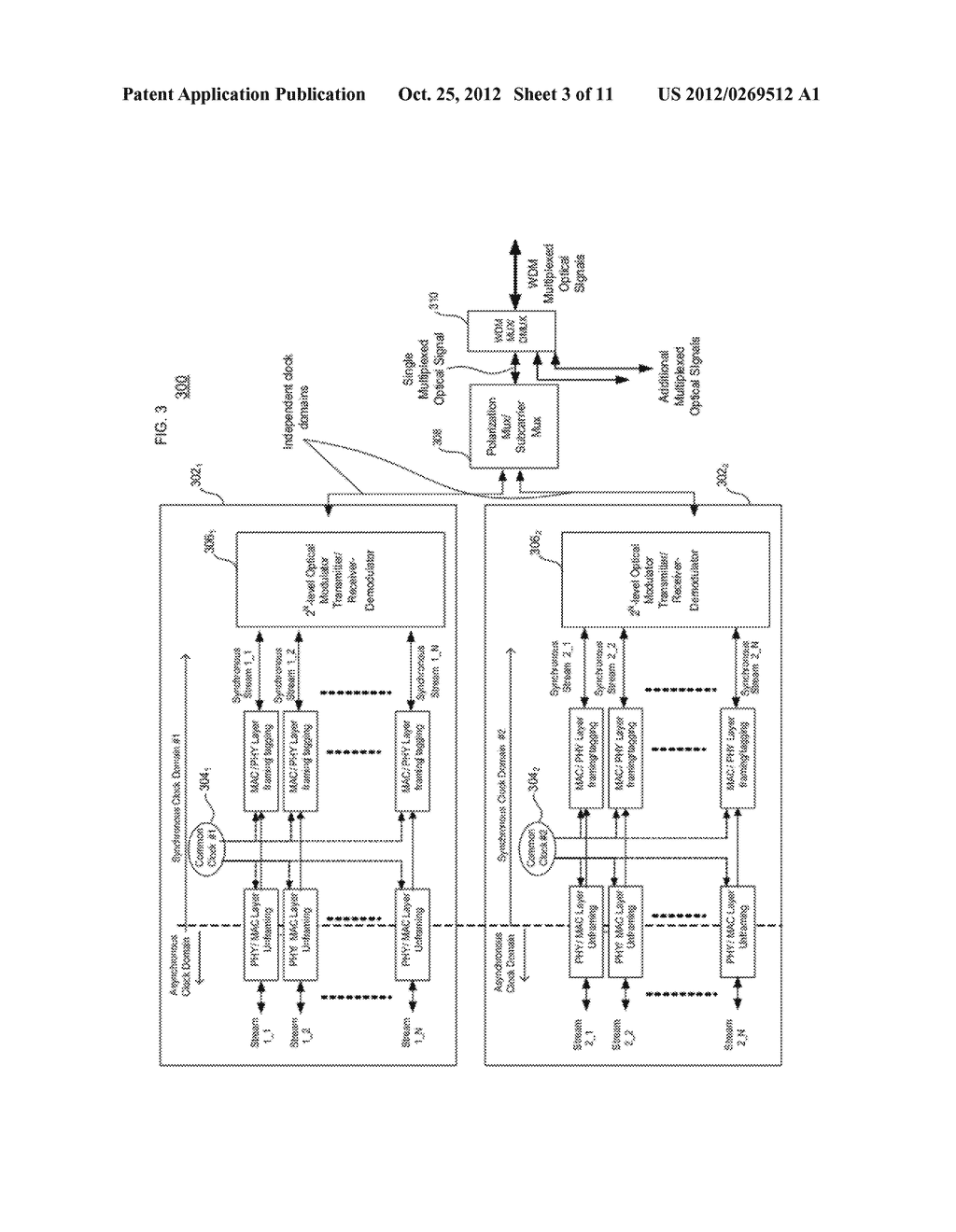 TRANSPORT OF MULTIPLE ASYNCHRONOUS DATA STREAMS USING HIGHER ORDER     MODULATION - diagram, schematic, and image 04