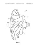 Blade features for turbocharger wheel diagram and image