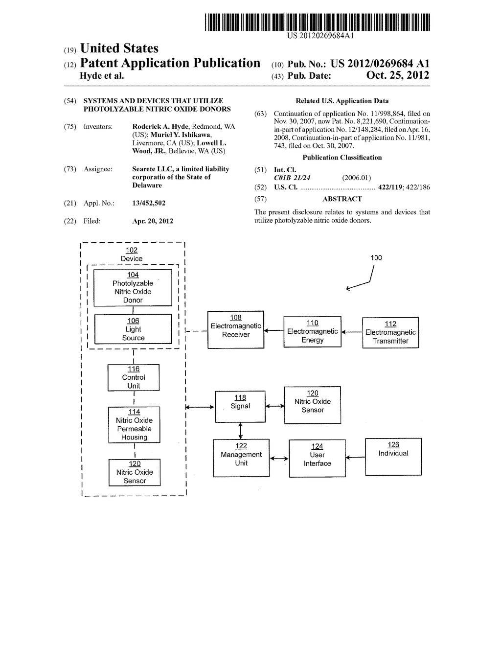 SYSTEMS AND DEVICES THAT UTILIZE PHOTOLYZABLE NITRIC OXIDE DONORS - diagram, schematic, and image 01