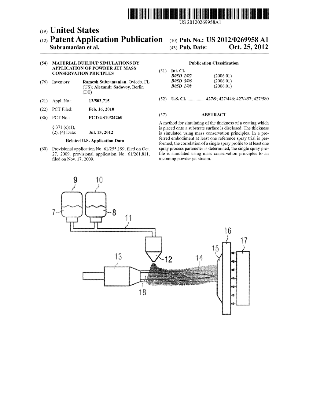 MATERIAL BUILDUP SIMULATIONS BY APPLICATION OF POWDER JET MASS     CONSERVATION PRICIPLES - diagram, schematic, and image 01