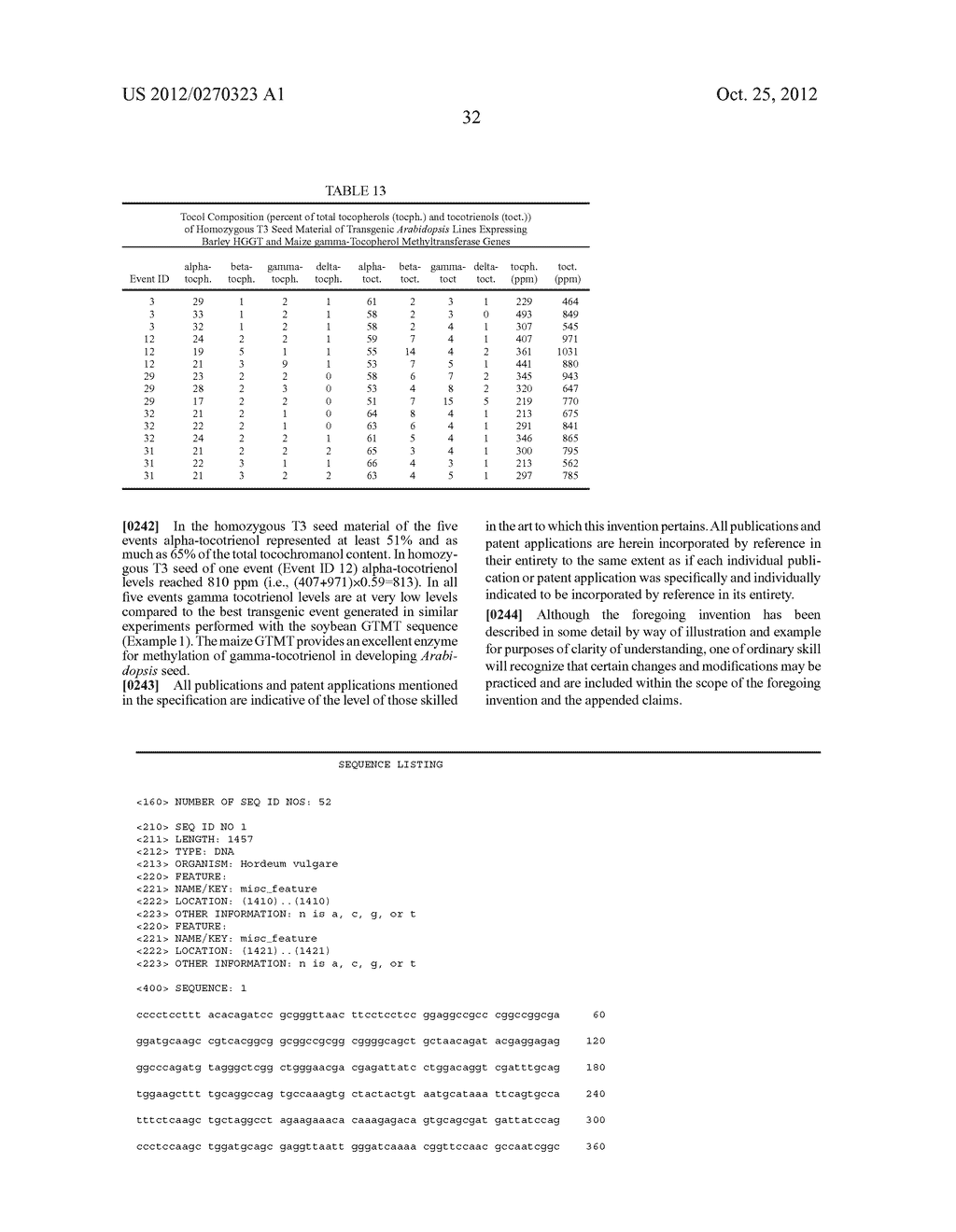 COMPOSITIONS AND METHODS FOR ALTERING ALPHA- AND BETA-TOCOTRIENOL CONTENT - diagram, schematic, and image 35