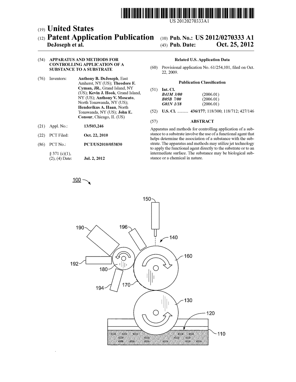 Apparatus and Methods for Controlling Application of a Substance to a     Substrate - diagram, schematic, and image 01